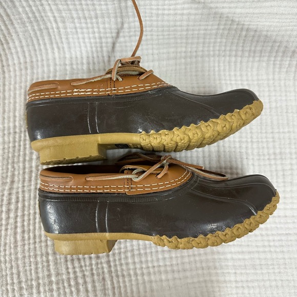 VTG LL Bean Bean Boots Brown Duck Shoes Women's Size 8M Made In USA RUN LARGE - Picture 3 of 10